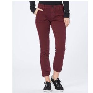 NWOT Paige Mayslie Jogger w/ Zips Vintage Burgundy Spice  Size 26